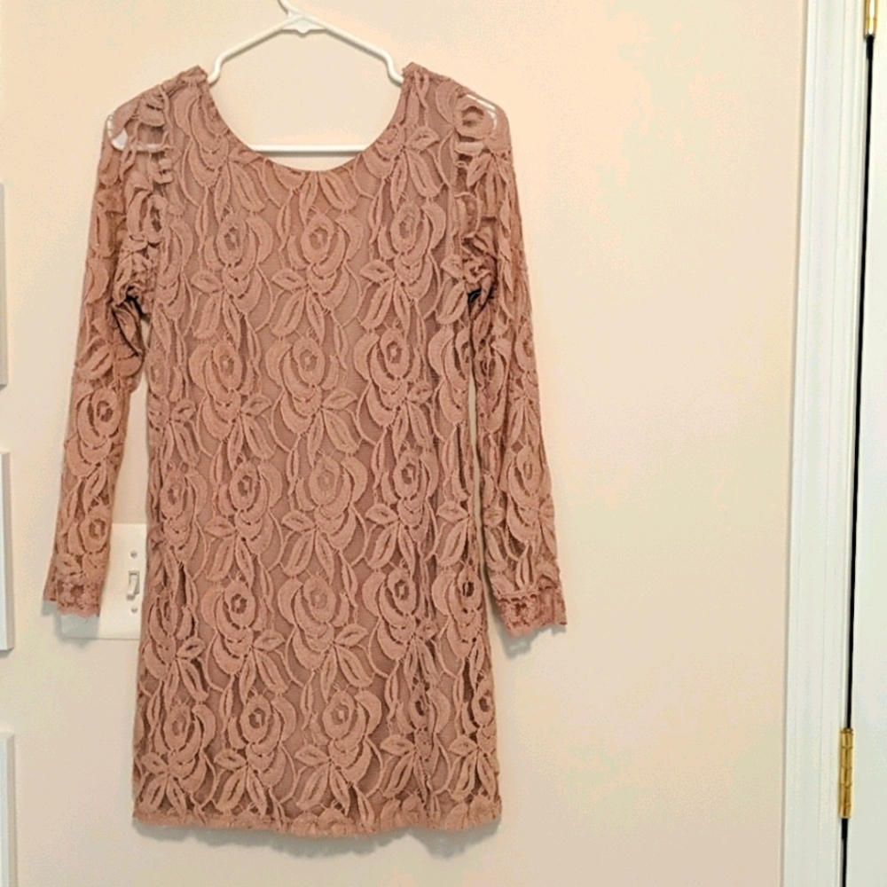 Pink lace dress